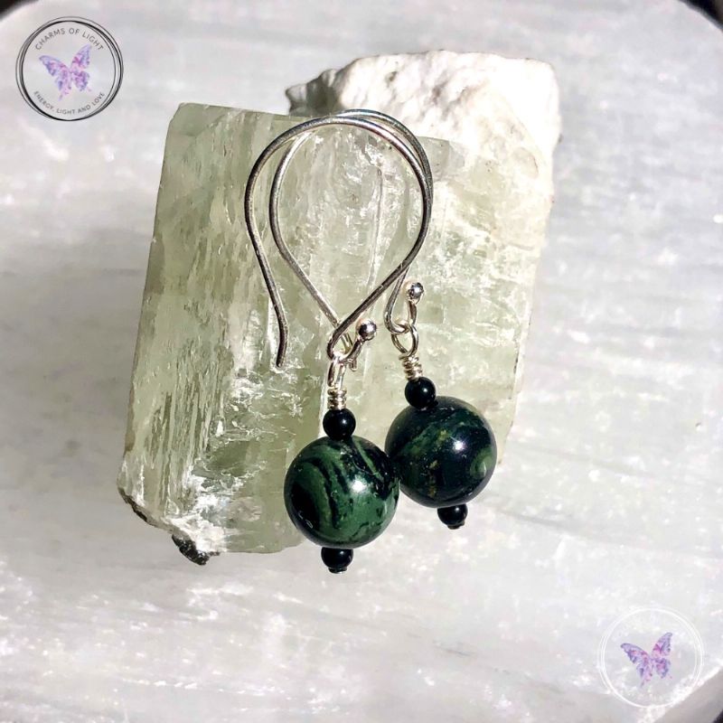 Kambaba Jasper & Onyx Earrings